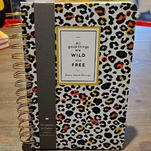 Hallmark Leopard Print Spiral Notebook With Stickers Brand New